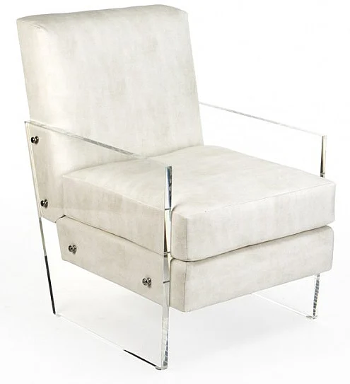 Zentique Charles Acrylic Chair in White (Set of 2) ZF003