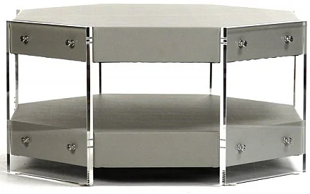 Zentique Acel Acrylic Coffee Table in Gray Green ZF004