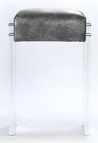 Zentique Acrylic Counter Stool in Silver (Set of 2) ZF012