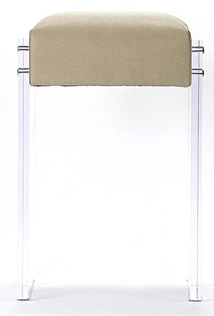 Zentique Acrylic Counter Stool in Beige (Set of 2) ZF015