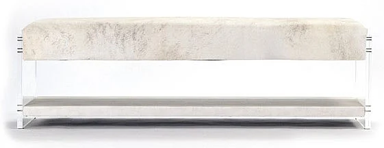 Zentique Acrylic Bench with Shelf in Cream ZF018