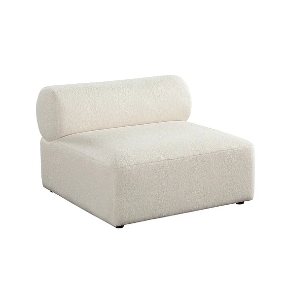 Diamond Sofa Zia Armless Chair in Ivory Sherpa Fabric ZIAACIV