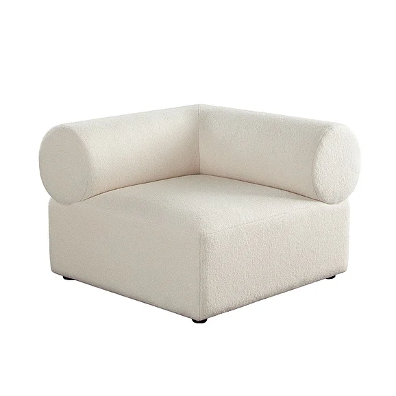 Diamond Sofa Zia Square Corner in Ivory Sherpa Fabric ZIASCIV