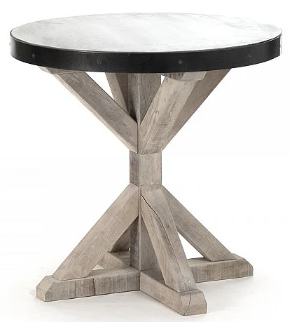 Zentique Oleg Side Table in Acid Washed Zinc ZIC008