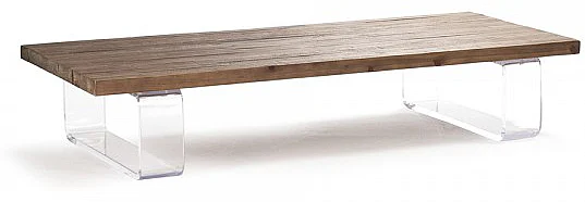 Zentique Acrylic Coffee Table in Natural Oak ZMA001