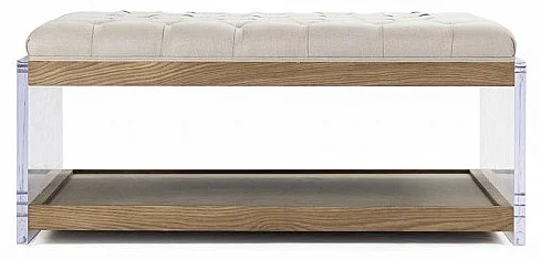 Zentique Acrylic Ottoman in Natural ZMA008