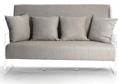 Zentique Acrylic Bench in Gray ZMA009