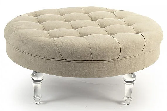 Zentique Adalene Ottoman in Natural ZMA010