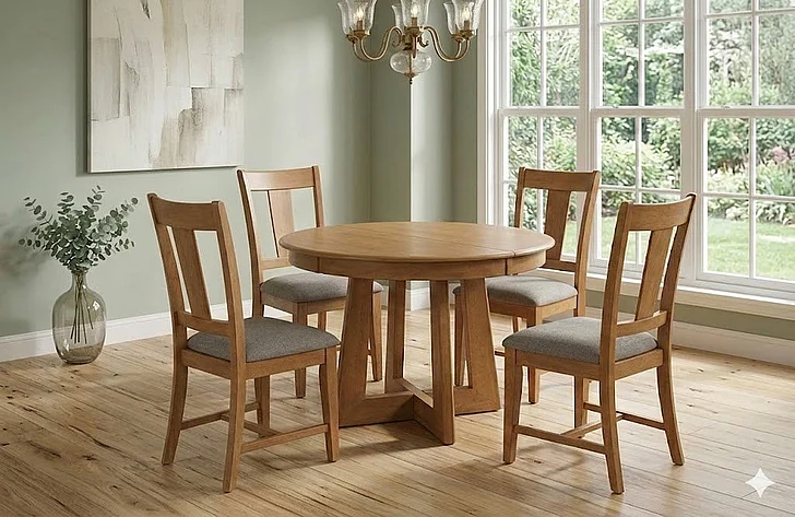 Kincaid Kafe 5pc 44 Inches Pedestal Dining Set in Cappuccino